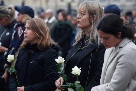 French presidential couple attend funeral service of teacher slain in school attack